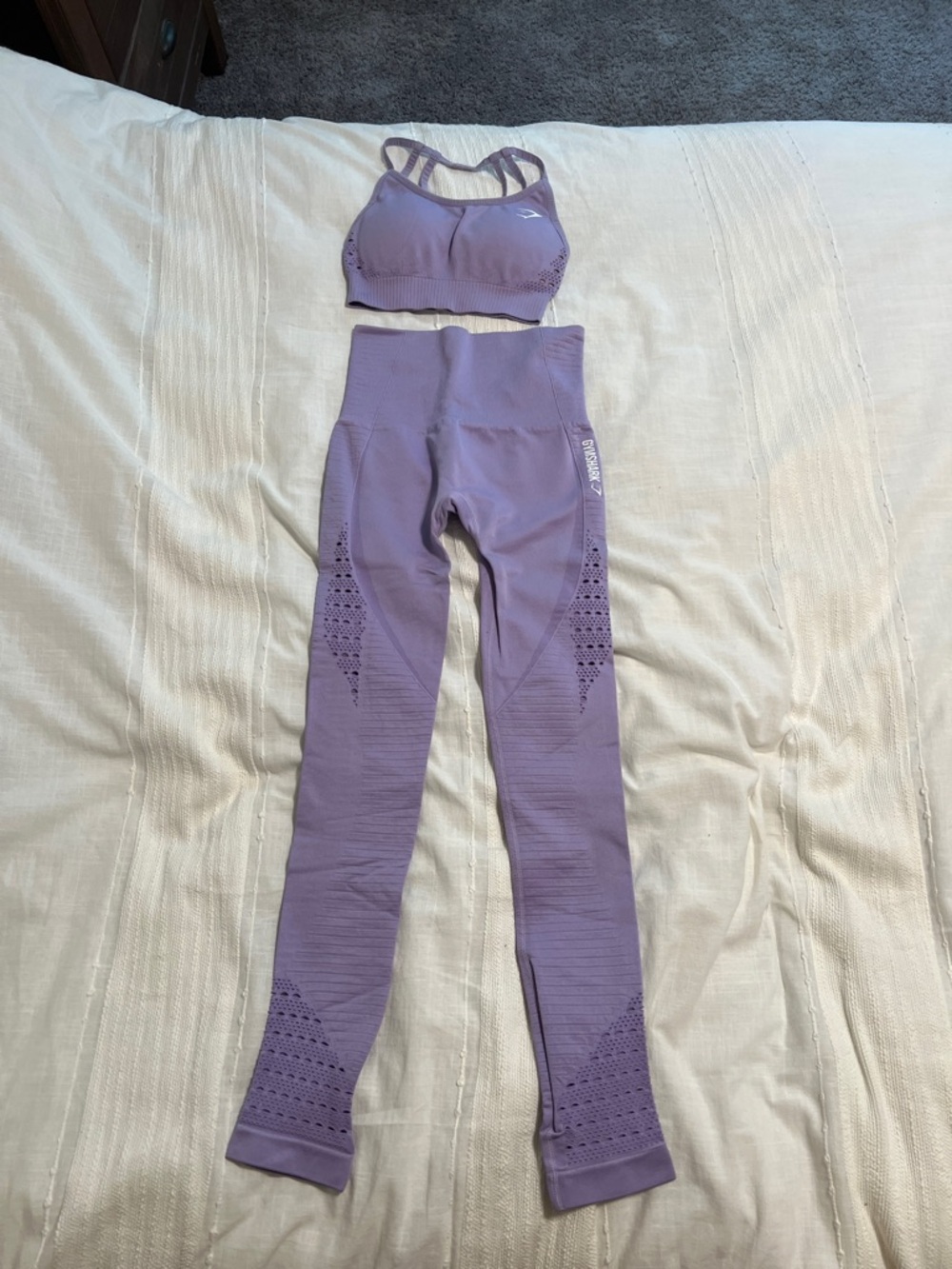 Gymshark Purple Strappy Seamless Two Piece Workout Set